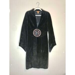 Arden B. midi black leather jacket Y2K Boho Gothcore